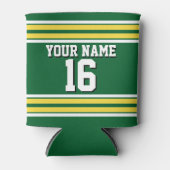 Rafraîchisseur Pour Canette Forest Green with Yellow White Stripes (Devant)