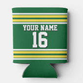 Rafraîchisseur Pour Canette Forest Green with Yellow White Stripes (Dos)