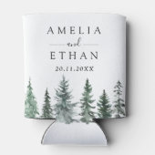 Rafraîchisseur Pour Canette Forest Wintre Watercolor Wedding (Dos)