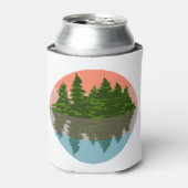 Rafraîchisseur Pour Canette Forêt Coucher Nature Pins Arbres (Can devant)