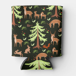 Rafraîchisseur Pour Canette Forêt de cerfs : Motif Pittoresque Vintage.