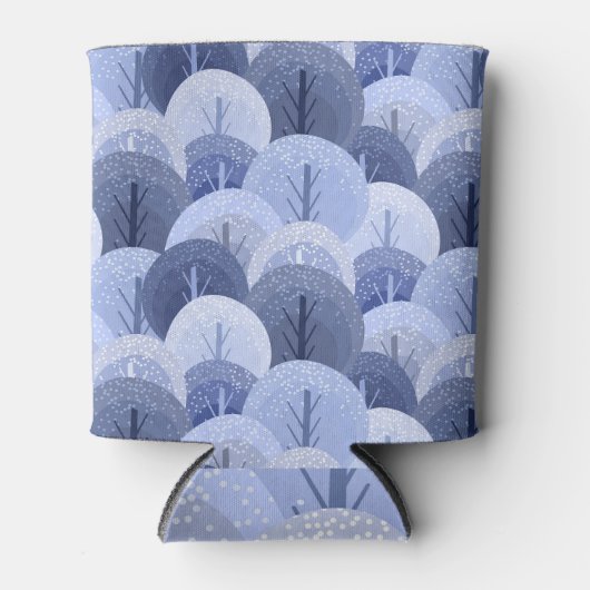 Rafraîchisseur Pour Canette Forêt d'hiver, arbres de Noël, design sans soudure (Devant)