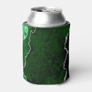 Rafraîchisseur Pour Canette Forêt Glamouruse Marbre Vert Chic Paillettes Argen
