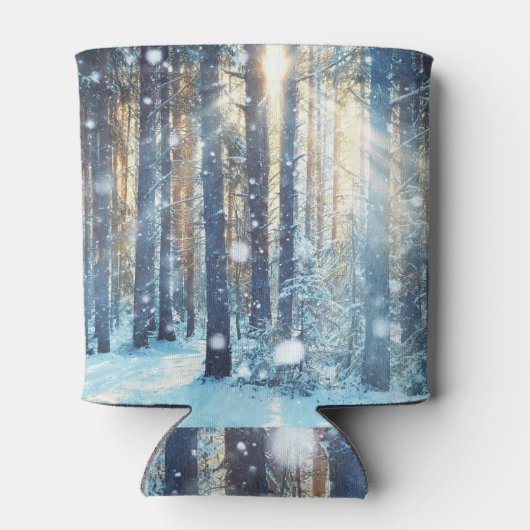 Rafraîchisseur Pour Canette Forêt neigeuse Scène hivernale gelée (Dos)