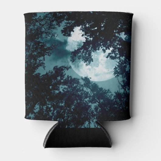 Rafraîchisseur Pour Canette Forêt nocturne enchanteresse avec Pleine lune (Devant)