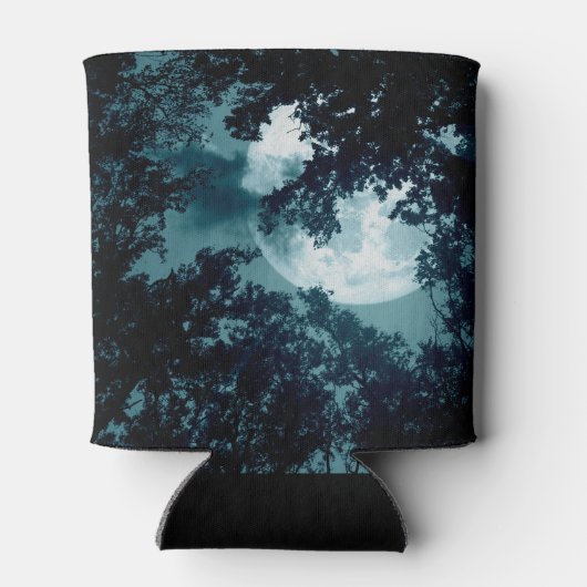 Rafraîchisseur Pour Canette Forêt nocturne enchanteresse avec Pleine lune (Dos)