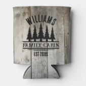 Rafraîchisseur Pour Canette Forêt rustique Cabine familial personnalisé Nom Es (Devant)