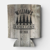 Rafraîchisseur Pour Canette Forêt rustique Cabine familial personnalisé Nom Es (Dos)