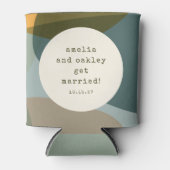 Rafraîchisseur Pour Canette Formes Abstraites modernes Sage Turquoise Mariage  (Devant)