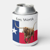 Rafraîchisseur Pour Canette Fort Worth Longhorns & Flag Can Cooler (Can devant)