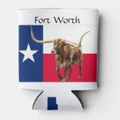 Rafraîchisseur Pour Canette Fort Worth Longhorns & Flag Can Cooler (Devant)