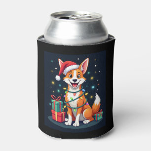 Rafraîchisseur Pour Canette Fox Terrier Xmas Éclairage Père Noël Fox Terrier C