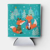 Rafraîchisseur Pour Canette Foxes rouges Noël hiver (Devant)