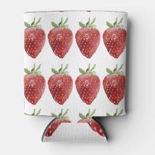 Rafraîchisseur Pour Canette Fraises d'aquarelle : motif transparent