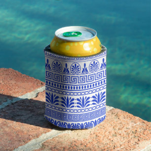 Rafraîchisseur Pour Canette Fret grec, Motif méditerranéen, Bleu