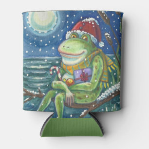 RAFRAÎCHISSEUR POUR CANETTE FROG SUR UN JOURNAL, LE PARTI DE NOËL PÈRE NOËL PE