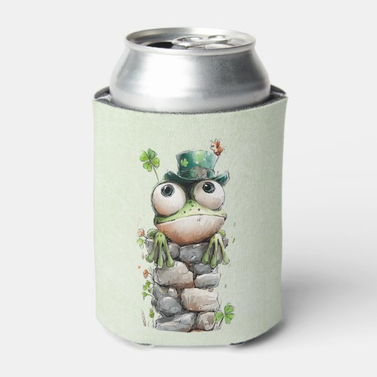 Rafraîchisseur Pour Canette Frog with Green Hat and Shamrock Cute (Can devant)