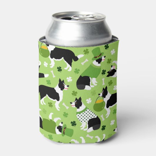 Rafraîchisseur Pour Canette Frontale de la Saint Patrick Collie Motif (Can devant)