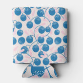 Rafraîchisseur Pour Canette Fruits bleus, feuilles roses, design sans soudure. (Dos)