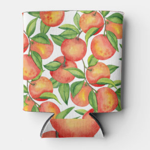 Rafraîchisseur Pour Canette Fruits mandarins : motif sans couture d'aquarelle.