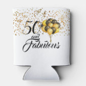 Rafraîchisseur Pour Canette Fun 50 et Fabulous Gold Confetti Black Typographie (Dos)