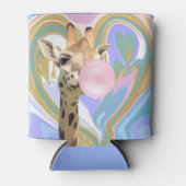 Rafraîchisseur Pour Canette Fun Bubblegum soufflant Giraffe Liquide Swirl Bleu (Devant)