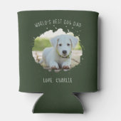 Rafraîchisseur Pour Canette Fun Custom Pet Photo Splash Best Chien Papa Vert (Dos)