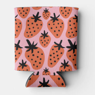 Rafraîchisseur Pour Canette Fun fraise, design artisanal sans couture.