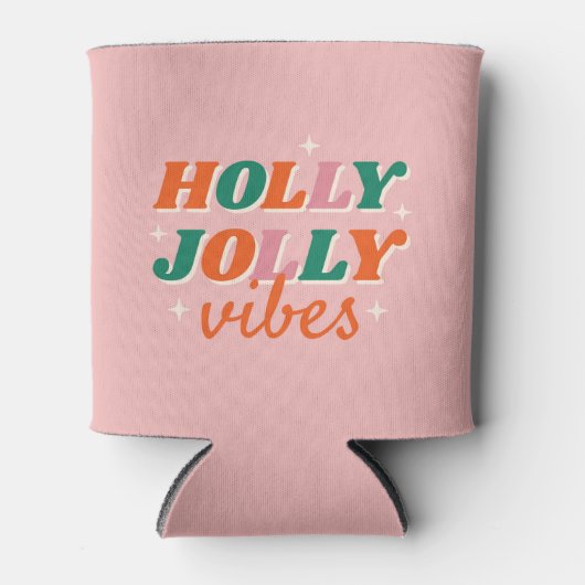 Rafraîchisseur Pour Canette Fun Holly Jolly Vibes Design de Noël (Devant)