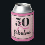 Rafraîchisseur Pour Canette Fun Pink 50 et Fabulous 50th Birthday<br><div class="desc">Soyez fier de qui vous êtes avec ce plaisir "50 & fabuleux" 50e anniversaire peut refroidir. Ce design est composé d'un arrière - plan rose foncé et d'un cadre de parties scintillant faux rose avec une bordure noire. La typographie tendance dit "50 & fabulous" en texte personnalisable.</div>