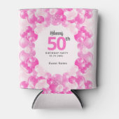 Rafraîchisseur Pour Canette Fun Pink Balloons Faux Parties scintillant 50e ann (Devant)