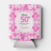 Rafraîchisseur Pour Canette Fun Pink Balloons Faux Parties scintillant 50e ann (Dos)