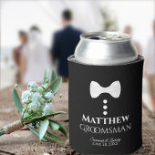 Rafraîchisseur Pour Canette Fun White Cravate Groomsman Mariage mousse Can Coo