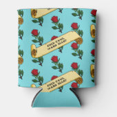 Rafraîchisseur Pour Canette Funky Red Rose Cold Cans Chaud Heart Ribbon Motif (Devant)