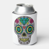 Rafraîchisseur Pour Canette Funky Sugar Skull Design Boho Loo (Can devant)