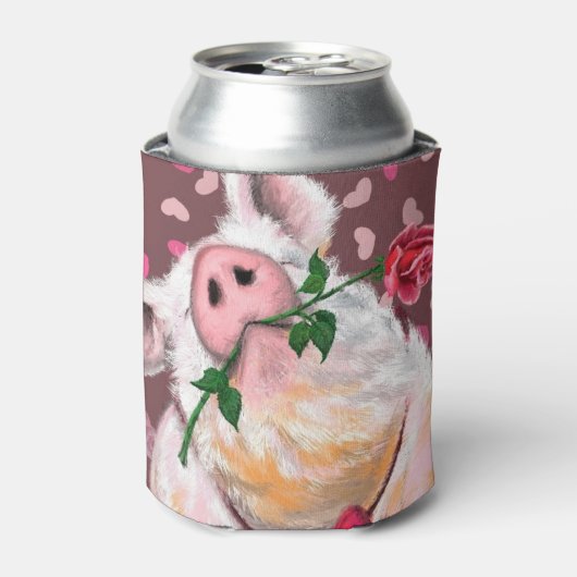 Rafraîchisseur Pour Canette Funny Can Cooler avec Gentleman Pig - Amour (Can devant)
