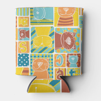 Rafraîchisseur Pour Canette Funny Cat Fabric Papier peint