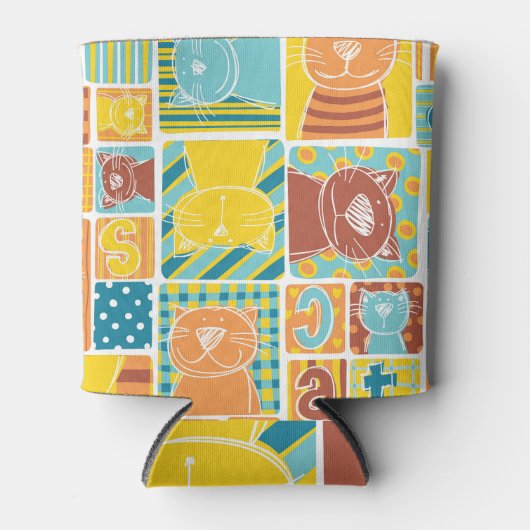 Rafraîchisseur Pour Canette Funny Cat Fabric Papier peint (Devant)