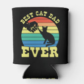 Rafraîchisseur Pour Canette Funny Chat Papa Père Personnalisé Nom Cadeau noir (Dos)