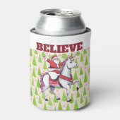 Rafraîchisseur Pour Canette Funny Christmas Believe Père Noël Unicorn Festive (Can devant)