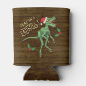 Rafraîchisseur Pour Canette Funny Christmas Velociraptor Dinosaur Monogrammé (Dos)