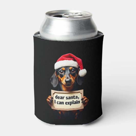 Rafraîchisseur Pour Canette Funny Dachshund Christmas Dear Santa I Can Explain (Can devant)