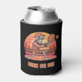 Rafraîchisseur Pour Canette Funny Dink or Die Pickleball Skeleton Retro Player (Can devant)
