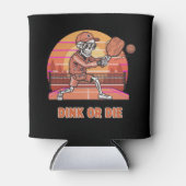 Rafraîchisseur Pour Canette Funny Dink or Die Pickleball Skeleton Retro Player (Devant)