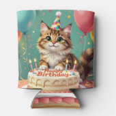 Rafraîchisseur Pour Canette Funny happy birthday cat (Dos)