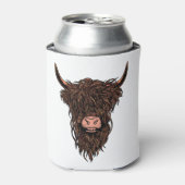 Rafraîchisseur Pour Canette Funny Highland Cow Head (Can devant)