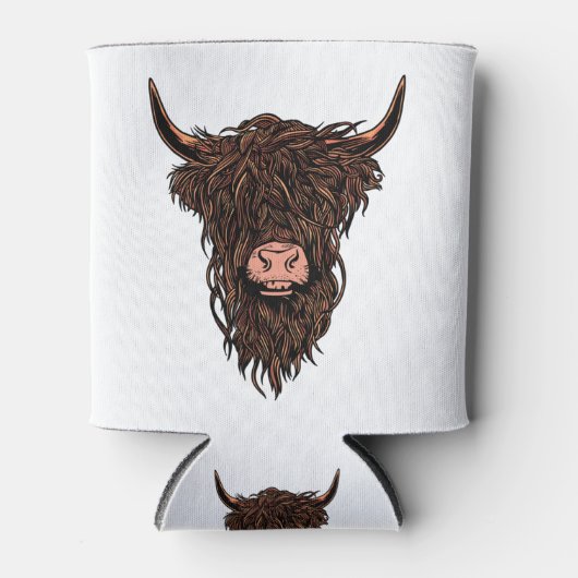 Rafraîchisseur Pour Canette Funny Highland Cow Head (Devant)