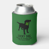 Rafraîchisseur Pour Canette Funny Irish St. Patrick's Day Black Lab Lucky Dog (Can devant)