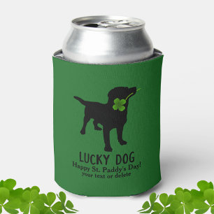 Rafraîchisseur Pour Canette Funny Irish St. Patrick's Day Black Lab Lucky Dog