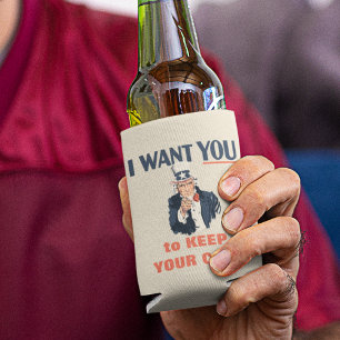 Rafraîchisseur Pour Canette Funny Oncle Sam Patriotic Message personnalisé